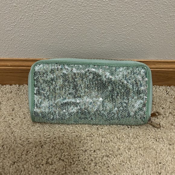 Buckle Double Zip Sequin Wallet - Picture 1 of 5